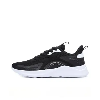 Erke Cushioning Wear-Resistant Low-Top Running Shoes Men's Jet Black True White