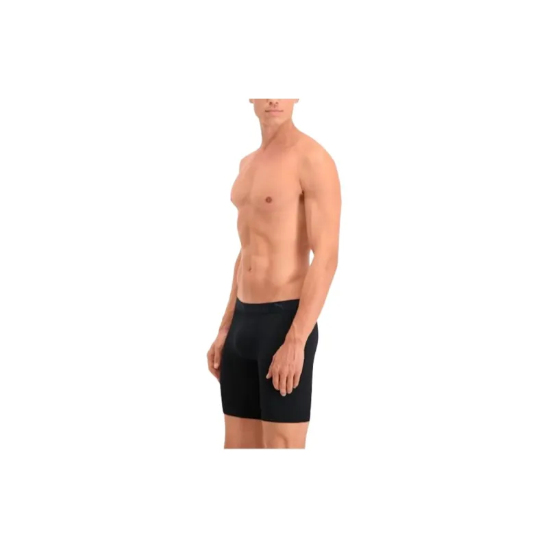 PUMA Boxer Sport Long En Microfibre Pour Homme Underpants Men's 2 Pack Black-4