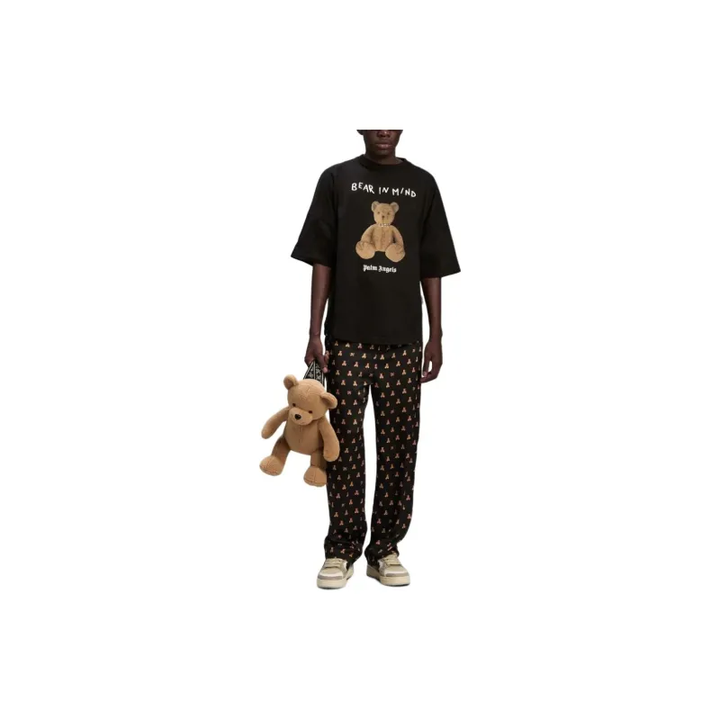 PALM ANGELS Bear In Mind Over Tee 'Black/Brown'-2