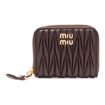MIU MIU Calfskin Wallet Women's Chocolate