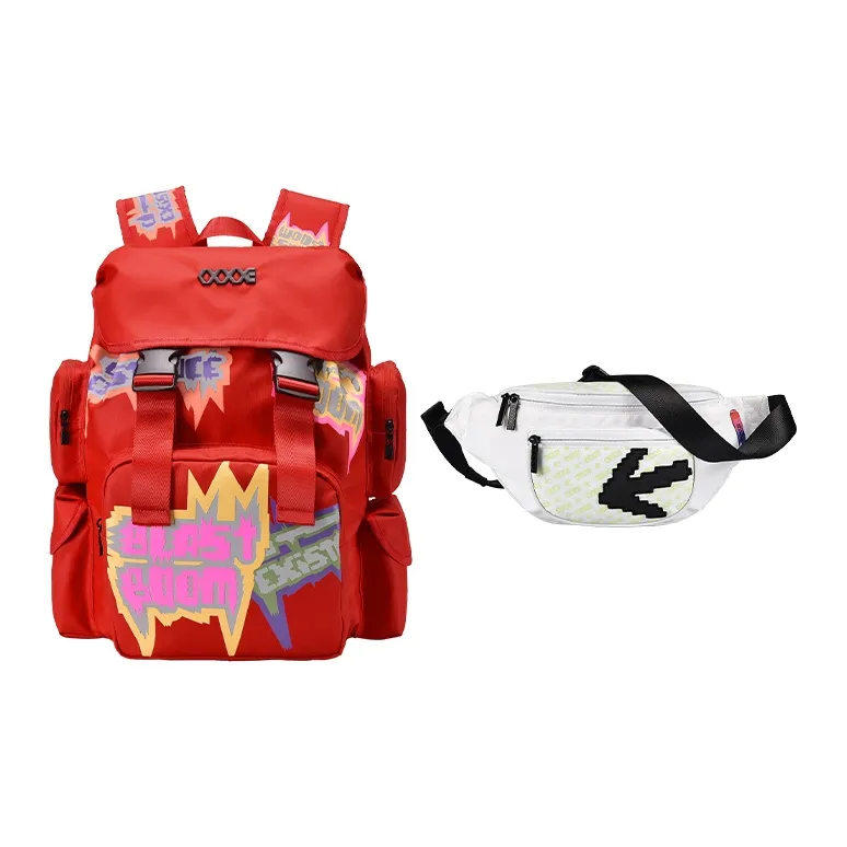 COEXISTENCE Polyester Basketball Backpack Unisex Red-9