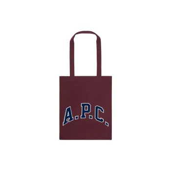 A.P.C Cotton And Canvas Tote Bag, Shopping Bag, Handbag, Shoulder Bag Unisex Burgundy