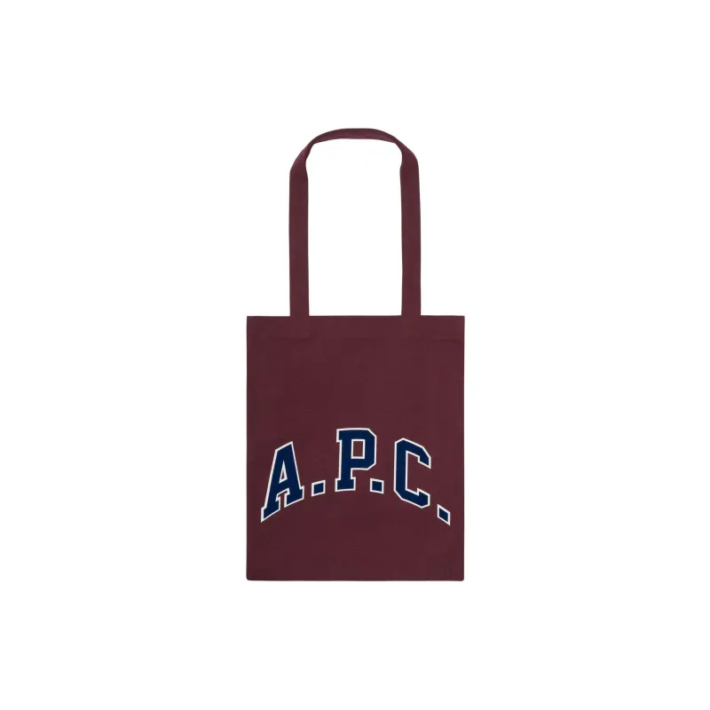 A.P.C Cotton And Canvas Tote Bag, Shopping Bag, Handbag, Shoulder Bag Unisex Burgundy-0