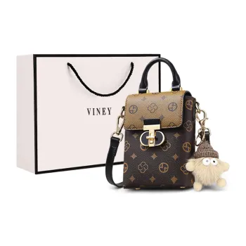 VINEY Synthetic Leather Cell Phone Pouch, Shoulder Bag, Crossbody Bag Regular Women's Coffee