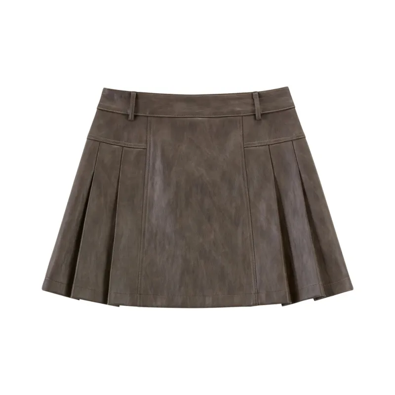 LEDIN Casual Short Skirts Women's Black Brown-1