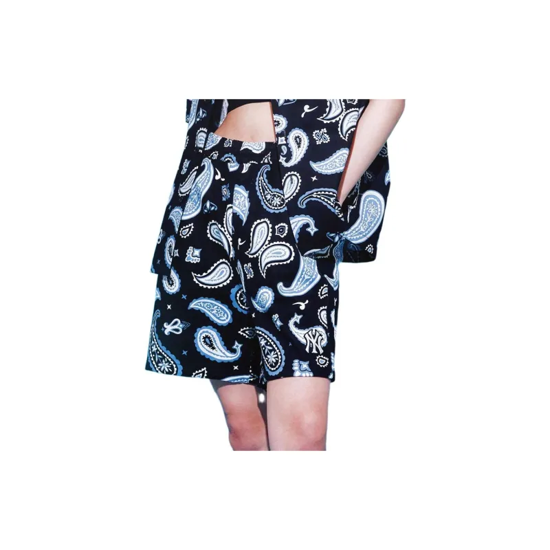 MLB Cashew Flower Casual Shorts Women's Black-4