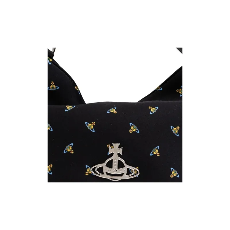 Vivienne Westwood Fabric One Shoulder Handbag Women's Black-4