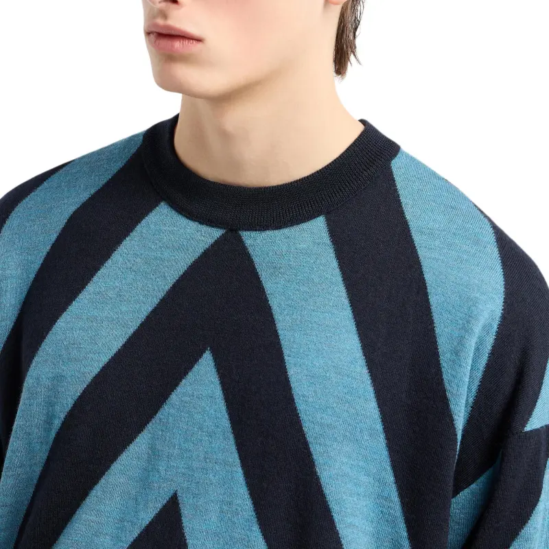 EMPORIO ARMANI Sweater Men's Azure Blue-4