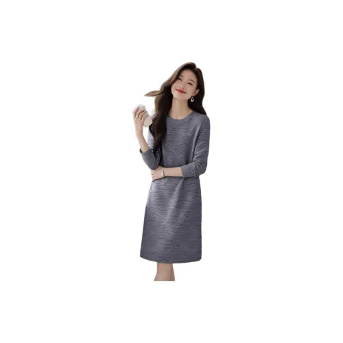 Mo Han Yi Mei Long-Sleeved Dresses Women's Blue