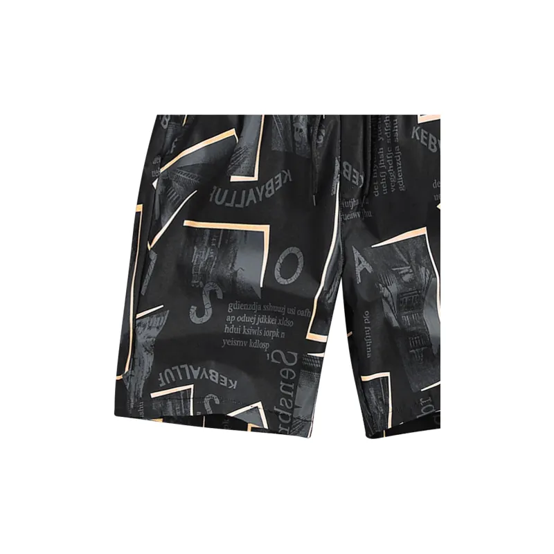 Flowers In Water Pajama Pants Men's Black-2