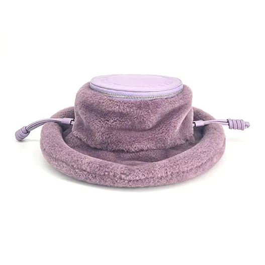 MUYSO Faux Fur Hats & Caps Shoulder Bag Handbag Women's Lilac-1