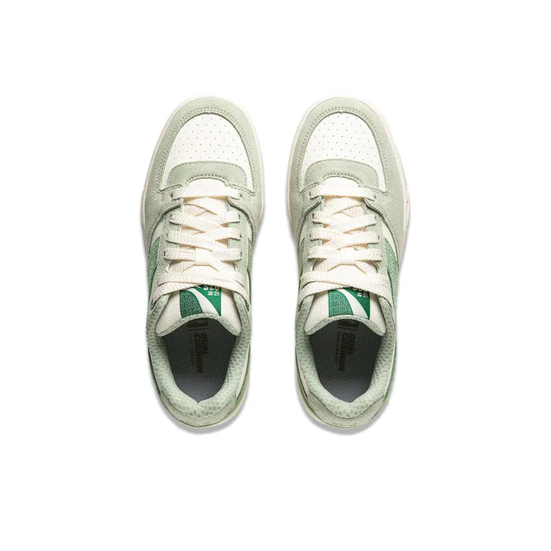 LiNing Anti-Slip Wear-Resistant Low-Top Skateboard Shoes Women's Beige Green-3