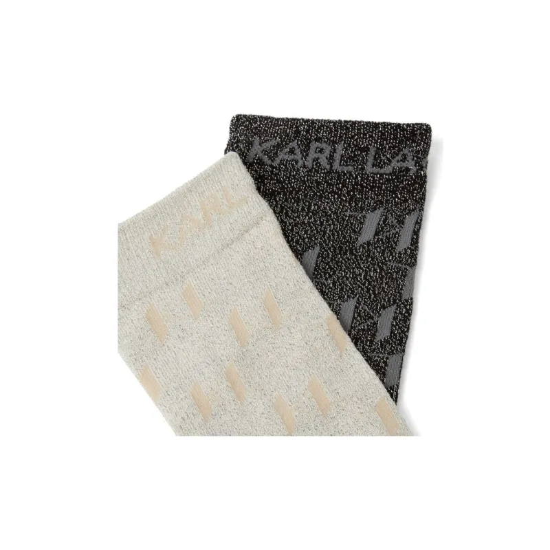 KARL LAGERFELD / Karl Lagerfeld Jeans Monogram-jacquard Socks Pack Of Two-1