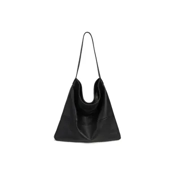 YOCAMU Cow Leather Tote Bag Shoulder Bag Unisex Black