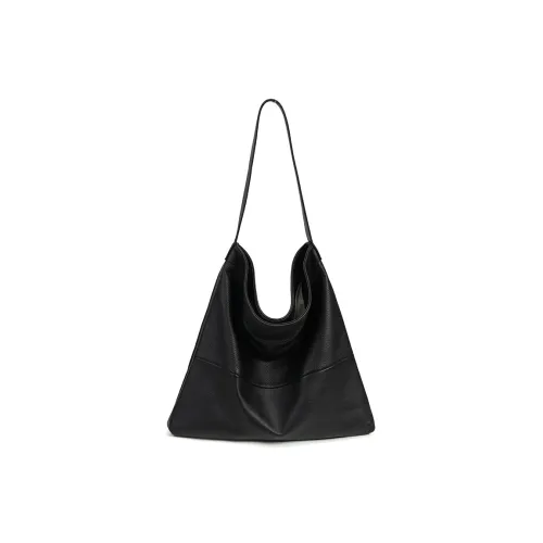 YOCAMU Cow Leather Tote Bag Shoulder Bag Unisex Black