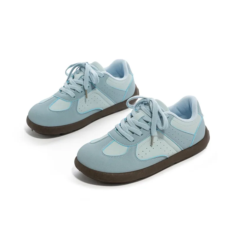 Babaya Anti Slip Wear Resistant Lightweight Breathable Low Top Skateboard Shoes Women's Denim Blue-3