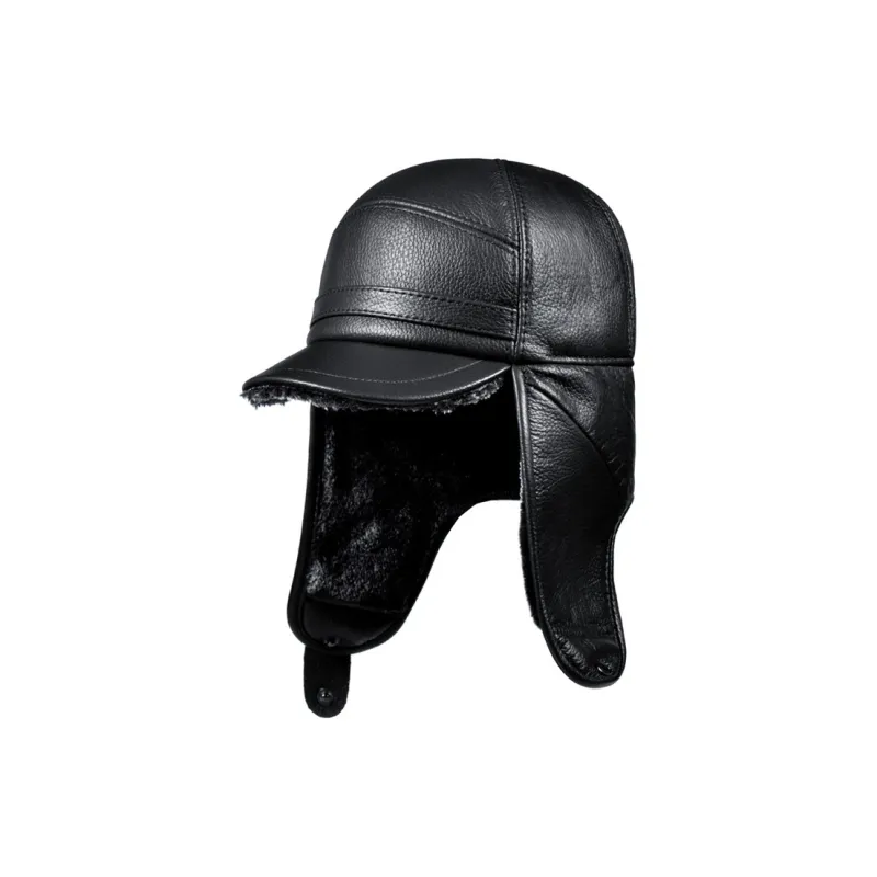 BANDICOOT Top Grain Cow Leather Trapper Hats Men's-5