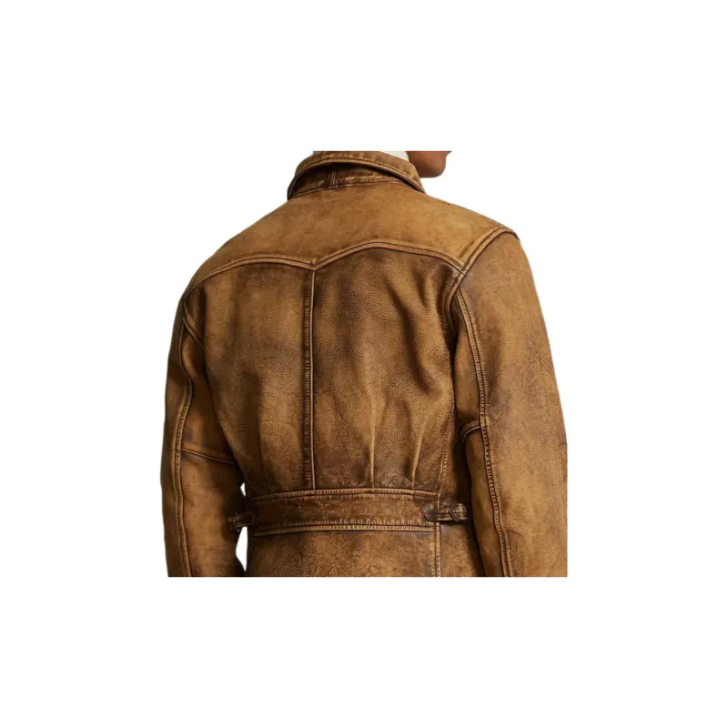 Polo Ralph Lauren Leather Jacket Men's Caramel Umber-5