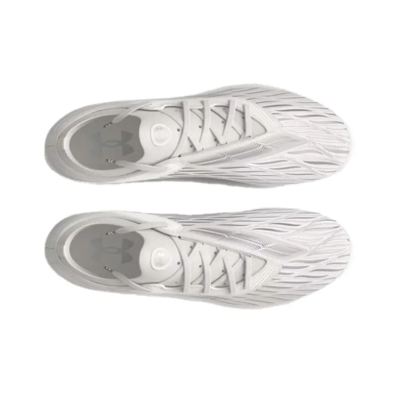 Under Armour MAGNETICO ELITE 4 Anti Slip Wear Resistant Soccer Shoes Women's Gray White-3