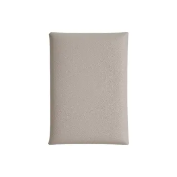 HERMES Calvi Duo Evercolor Calfskin Card Holder Women's 8L Beton Concrete Gray/Glacier White