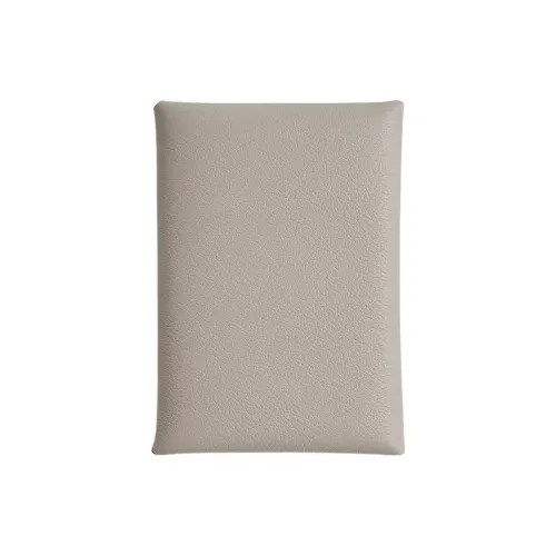 HERMES Calvi Duo Evercolor Calfskin Card Holder Women's 8L Beton Concrete Gray/Glacier White
