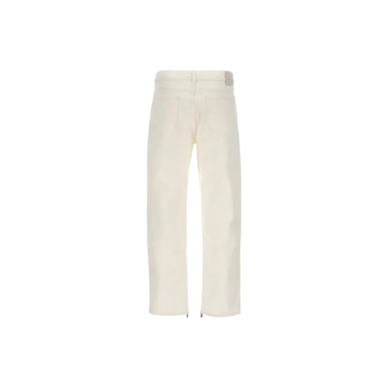 Off Logo Embroidered Straight Leg Jeans-1