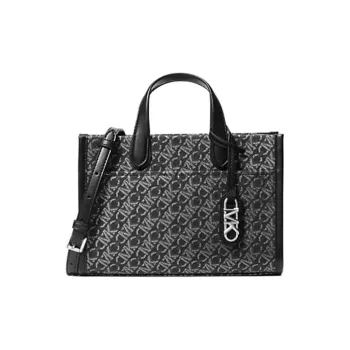 MICHAEL KORS Coated Canvas Messenger Bag, Shoulder Bag, Crossbody Bag, Handbag Women's Black