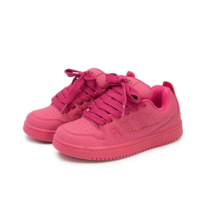 Little Red Man Anti Slip Wear Resistant Low Top Skateboard Shoes Women's Dragon Fruit Red-4