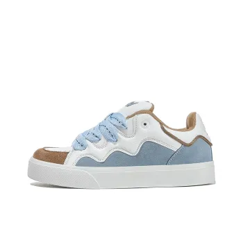 FERW Micro Blue Agreement Anti Slip And Wear Resistant Breathable Low Top Skateboard Shoes Unisex