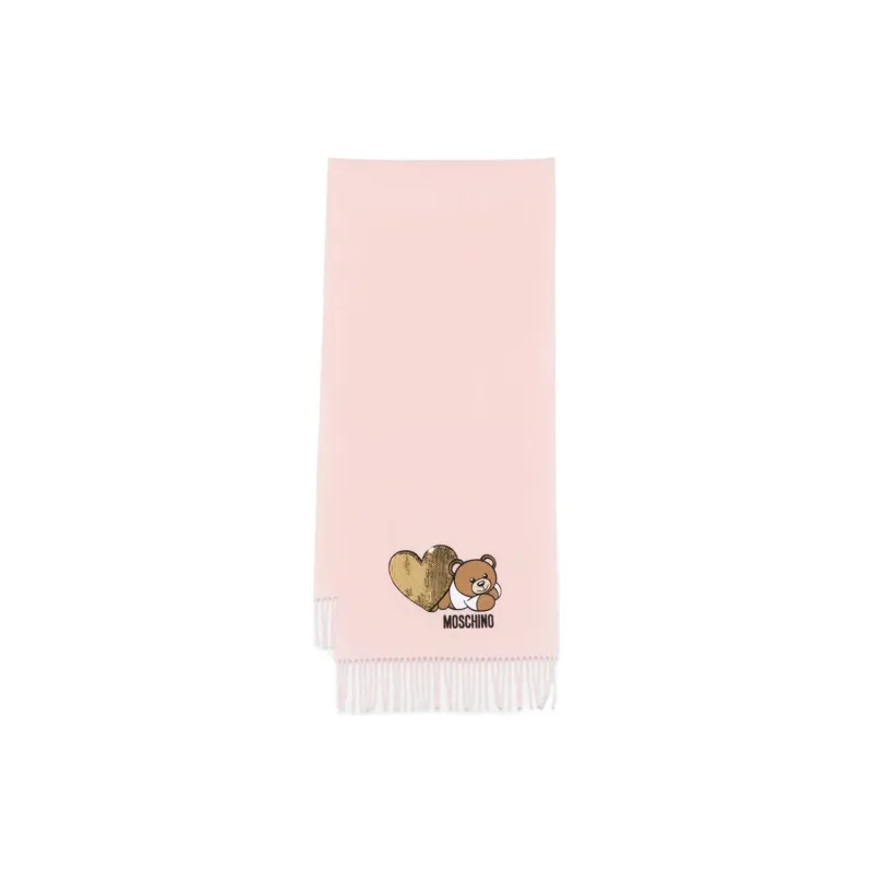 MOSCHINO Teddy Bear-embroidered Scarf-0