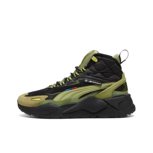 PUMA BMW M Motorsport Wear Resistant Balance Mid Top Casual Shoes Unisex Black Green
