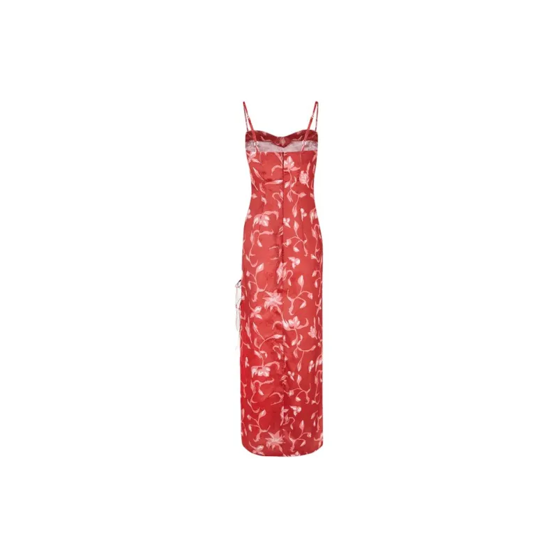 AMLUL Slip Dresses Women's Red-1