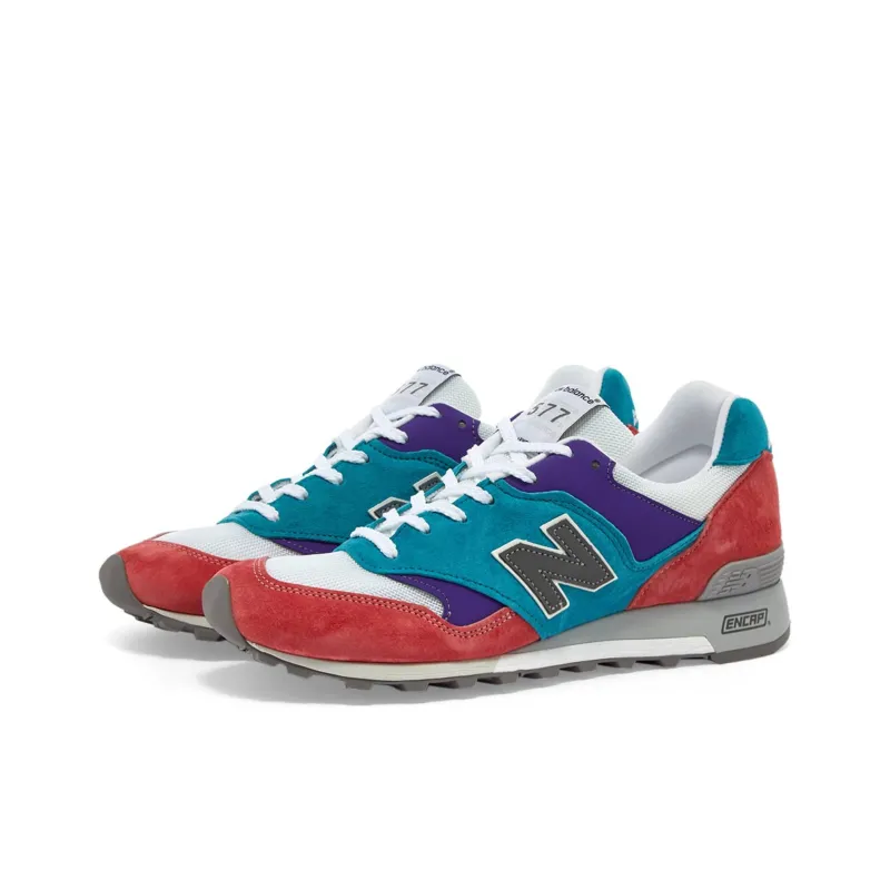 New Balance NB 577 Anti-Slip Wear-Resistant Low-Top Running Shoes Unisex Red-Cyan-1