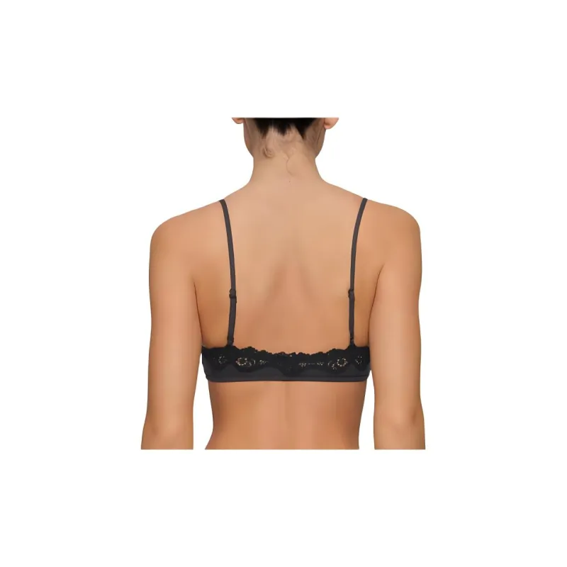SKIMS FITS EVERYBODY LACE SCOOP BRALETTE Bra Women's ONYX/Onyx-3