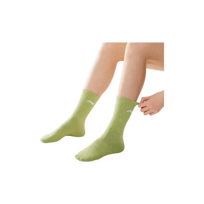 LiNing Mid Calf Socks Unisex 1 Pack Spring Morning Green-2