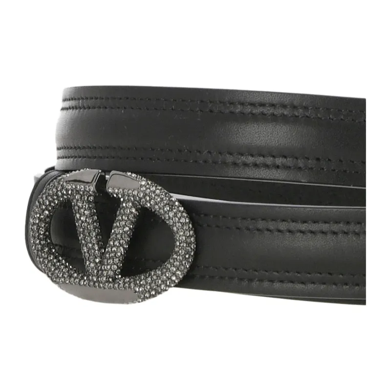 Valentino Calfskin Leather Belts Women's Black -1