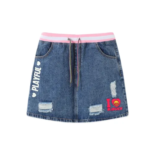 B.Duck Denim Short Skirts Women's Blue