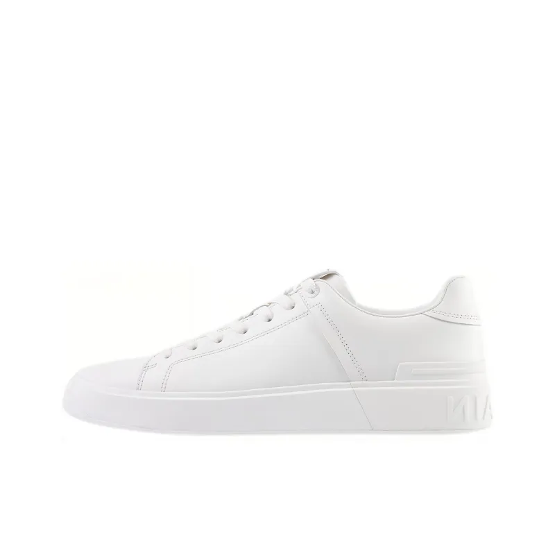 BALMAIN B Court Low Top Stylish Skateboarding Shoes Men's White-0