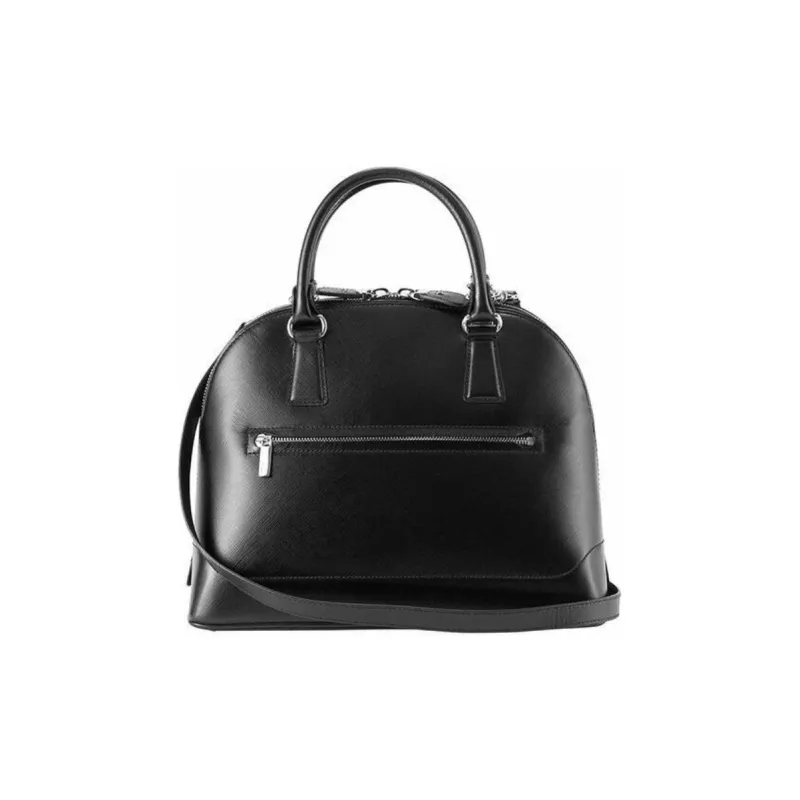 FERRAGAMO Embossed Calfskin Shoulder Bag Crossbody Bag Handbag Women's Black-1