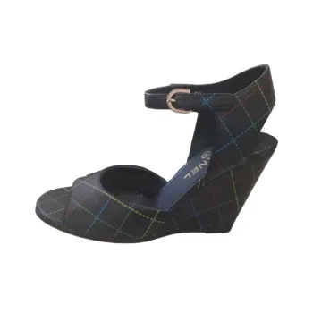 CHANEL 23C Early Spring One Strap Sandals Women's Black