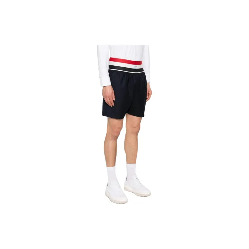 THOM BROWNE RWB Stripe Waistband Logo Patch Shorts-3