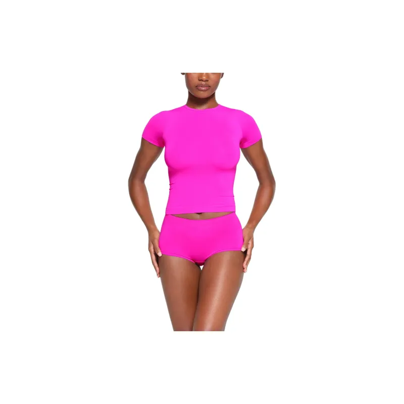 SKIMS SOFT SMOOTHING SEAMLESS BOY SHORT Underpants Women's Fuchsia/Fuchsia-1
