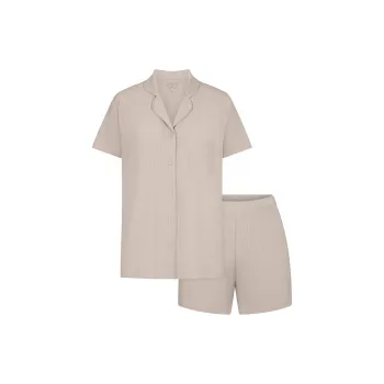 SKIMS SOFT LOUNGE SHORT SLEEP SET Pajama Set Women's STONE/Stone Color