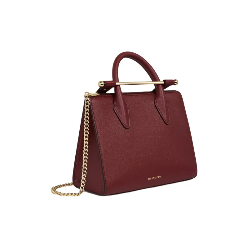Strathberry Smooth Calf Leather Tote Bag Shopping Bag Shoulder Bag Crossbody Bag Handbag Mini Women's Fuchsia-1
