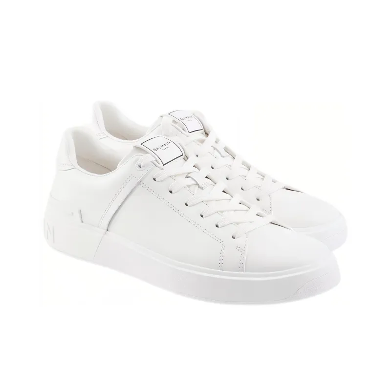 BALMAIN B Court Low Top Stylish Skateboarding Shoes Men's White-1