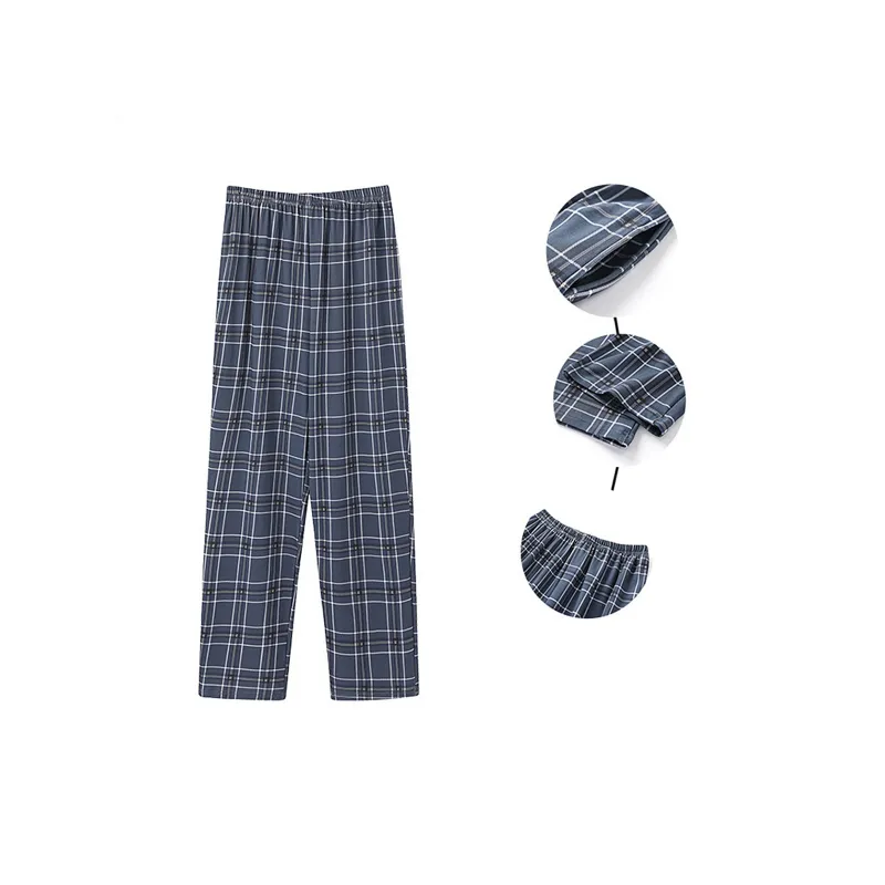 Flowers In Water Pajama Pants Men's Dark Blue-2