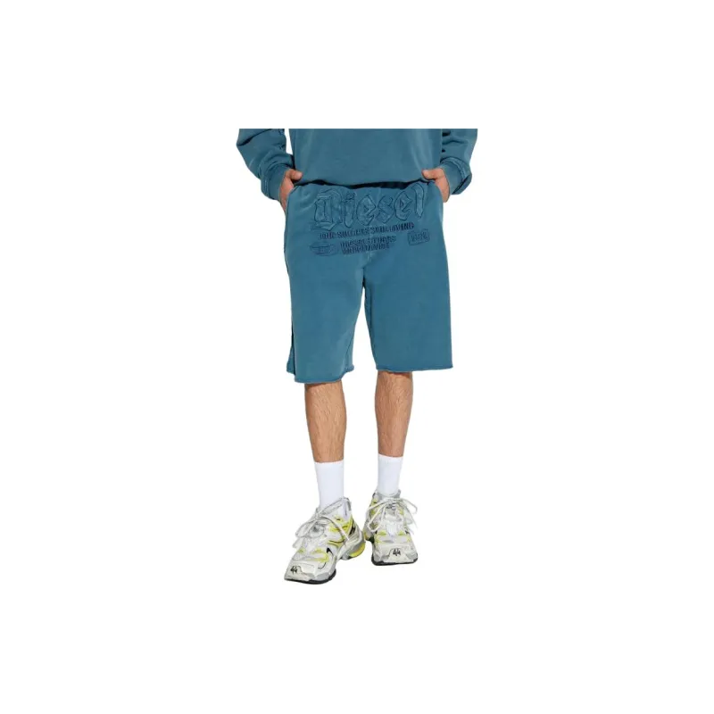 DIESEL P-Rawmarshy DIESEL Embroidered Sweat Shorts-1