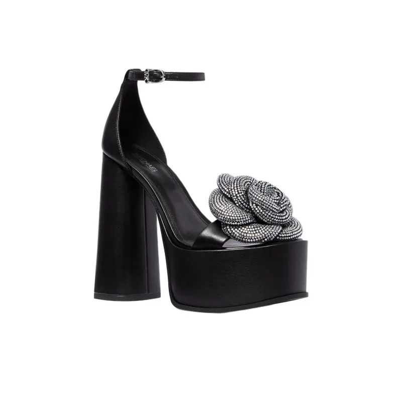 MICHAEL KORS Elodie Strap Sandals 14cm Women's Black-2