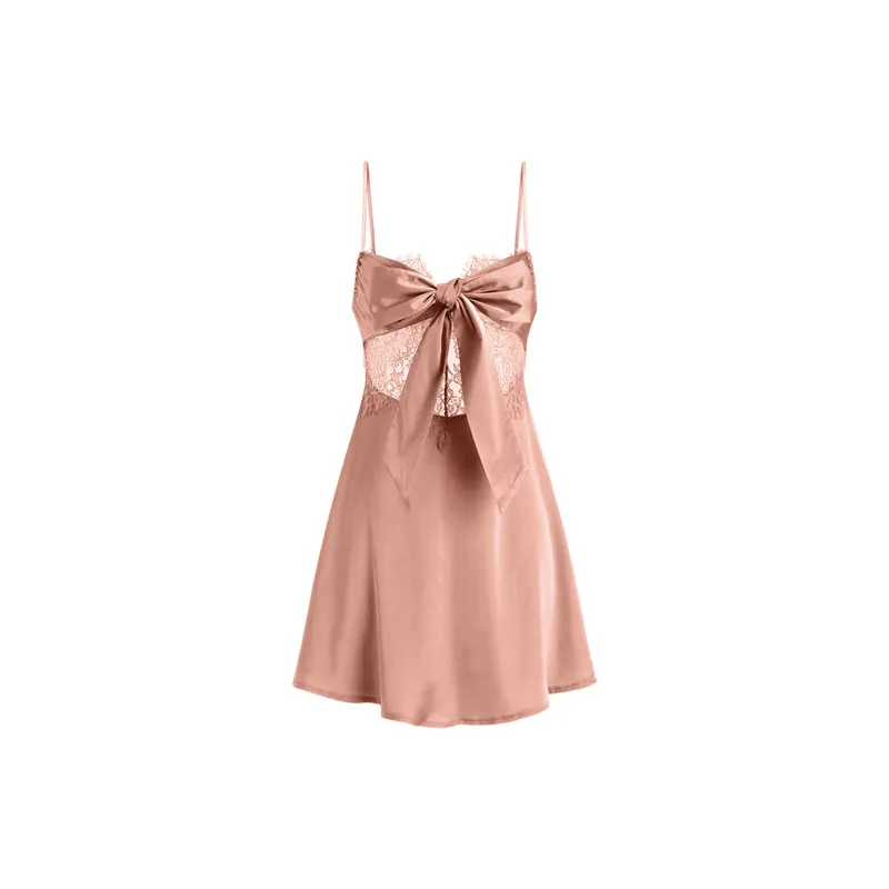 Flowers In Water Nightgown Women's Lotus Root Powders-1
