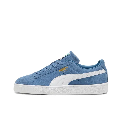 PUMA Suede Classic Anti Slip Wear Resistant Low Top Skateboard Shoes Unisex Blue White